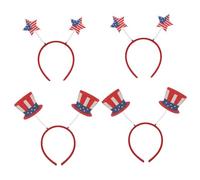 HONITANO 4pcs Hair Clasps American Flag Design Festival Headbands Lightweight Comfortable for Independence Day Party Photo Props Accessories Stars Hat