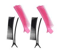 HONITANO 4Pcs Hair Sectioning Comb Clips for Salon Haircuts and Dyeing Lightweight Grip Clips for Hair Styling and Parting Professional Hairdresser Tool in Black and Pink