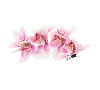 HONITANO 4pcs Hawaiian Orchid Flower Hair Clips with Fabric Tape Realistic Tropical Floral Hairpins for Women Durable Beach Wedding Accessories Gentle and Secure Grip for Summer Vacation