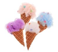 HONITANO 4Pcs Ice Cream Bath Sponges for Soft Portable Body Scrubbers with Deep Cleansing Massage Safe Skin Friendly Material Shower Loofahs for Household Use