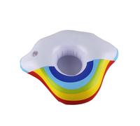 HONITANO 4PCS Inflatable Rainbow Cloud Drink Cup Holder PVC Floating Pool Drink Seat for Adults Beach Party Swimming Hot Tub Use