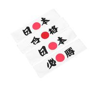 HONITANO 4pcs Japanese Hachimaki Headbands Sweatwicking Sports Bandana with Victory Print for Adults Washable Tie Back Headwear for Cooking Karate Team Spirit and Party Favors