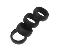 HONITANO 4PCS Men's Black Silicone Sports Finger Rings Flexible Protective Gym Accessories for Indoor Outdoor Fitness Skin Safe Wedding Ring Protectors