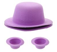 HONITANO 4Pcs Mini Lavender Purple Miniature Top Hats for DIY Snowman Dolls, Small Decorative Craft Hats and Photo Prop Accessories for Holiday Crafts