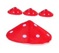 HONITANO 4pcs Mushroom Hat Costume Accessory Lightweight Red Spotted Headdress with Inner Diameter Versatile Party Festival Cap for Cosplay and Stage Performance