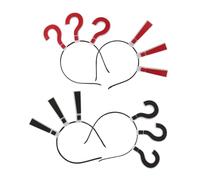 HONITANO 4pcs Question Mark Headband Punctuation Hair Hoops for Unique Style Comfortable Fit Eye Catching Party Props for Cosplay and Special Events