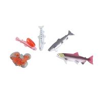 HONITANO 4Pcs Realistic Salmon Figurine Set Cognition Educational Fish Models for Early Learning Animal Figures Random Colors Random Color