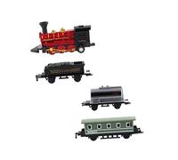 HONITANO 4pcs Retro Steam Train Toy Set for Boys and Girls Pull Back Model Trains Alloy Vehicles for Boys and Girls for Imaginative