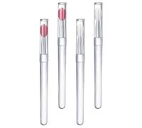HONITANO 4Pcs Reusable Silicone Lip Brush Transparent Pink Applicators for Lipstick Lip Masks Eye Shadows Professional Makeup Tools for Women