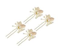 HONITANO 4pcs Rhinestone Headwear Hair Stick Pins for Women U-shape Hairpin Chopstick