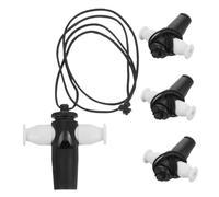 HONITANO 4pcs Samba Whistle Set for Teachers and Sports Training, Black Plastic Musical Whistles for Dance Practice and Educational Activities