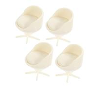HONITANO 4pcs Scale Miniature Revolving Chairs for Dollhouse Furniture Realistic Abs Office Model Chairs Cute Tiny Decorative Seats for Architectural Dioramas and Mini House Displays