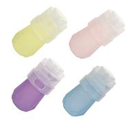 HONITANO 4pcs Silicone Travel Bottles Set Squeeze Dispenser for Shampoo Lotion and More Leak Containers Yellow and Refillable and Travel Essentials
