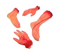 HONITANO 4pcs Simulation Fake Hands Halloween Decorations Artificial Parts Halloween Fake Hands Severed Props Outdoor Prank Scary Horror Scene It Main Vinyl