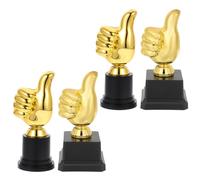 HONITANO 4PCS Small Plastic Thumb Trophy Set for s Competition Rewards Trophy Stand Tiny Motivation for School Performance and Winner Prizes