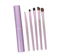 HONITANO 5 Pcs Eyeshadow Brush with Soft Hair for Blending Smudging and Highlighting Eye Makeup Lightweight Aluminum Case Cosmetic Eye Brush Kit for Women