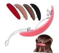 HONITANO 5 Pcs Vintage Hair Barrettes Automatic French Clips for Women Strong Classic Elegant Design Pink Black Dark Mocha for All Ages