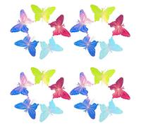 HONITANO 50pcs Colorful Butterfly Solar Lights for Garden Outdoor Patio Pathway Uv-Resistant PVC Fiber Optic Decorations with Vibrant LEDs Easy Installation for Flower Bed and Christmas