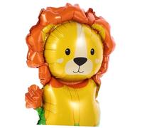 HONITANO 50pcs Lion Shaped Foil Balloons Handheld Party Props Bright Cartoon Animal Decor for Birthday Shower Indoor Outdoor Celebration