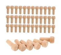 HONITANO 50pcs Mini Unfinished Wooden Axle Pegs Mushroom Shape for DIY Wood Wheel Train Car Crafts Khaki Natural Twigs Crafting Supplies for Creative Projects and Hand Painting