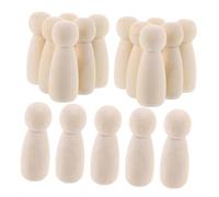 HONITANO 50pcs Unfinished Wooden Peg Dolls Girl Shapes for DIY Craft Painting Interactive Play Group Activities Creative Favor Portable Decorative Wooden People for Art Projects