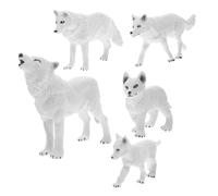HONITANO 5pcs Arctic Wolf Figurine Toy Set, Simulated Small Model for Children’s Educational Wildlife Animal Craft and Home Decoration