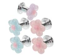 HONITANO 5pcs Dual Push Toilet Button Pusher for Long Nails Nail-Friendly Toilet Flush Handle with Material Bathroom Tank Decoration in Pink Blue Purple