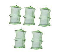 HONITANO 5pcs Foldable Fish Cage Nets Portable Fishing Trap Basket with Drawstring Control Quick-drying Material for Shrimp Crab Outdoor Fishing