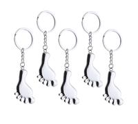 HONITANO 5Pcs Foot Shaped Keychain Zinc Alloy Bag Charm Backpack Pendant Decorative Keyring Lightweight Smooth Surface Multi Functional Accessories for Birthday Wedding Shower