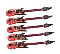 HONITANO 5pcs Inflatable Flame Guitar Lightweight PVC Musical Instrument Props for Party Decorations and Costume Accessories with Safety Valve