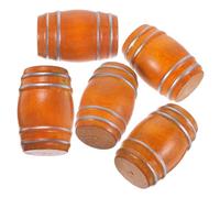 HONITANO 5pcs Miniature Wooden Beer Barrel Model for Dollhouse Bar Accessories Vintage Style Mini House Ornament Unique Decorative Mini Barrels for Fairy Garden and DIY Micro Landscape