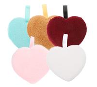HONITANO 5pcs Mixed Color Facial Makeup Remover Puff Sponge Set Soft Heart-shaped Makeup Powder Puff for Face Wash and Cosmetic Cleaning Suitable for Daily Skincare
