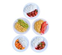 HONITANO 5pcs PVC Simulated Chinese Style Rice Food Models for Pretend Play Kitchen Photo Props and Home Decoration Lifelike Display for DIY Projects