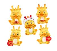 HONITANO 5Pcs Resin Craft Miniature Dragon Figurines Desktop Ornament Compact Zodiac Dragon Decor for Home Garden Lawn Balcony Decorative Use