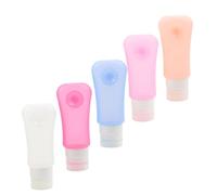 HONITANO 5pcs Silicone Makeup Bottles with Suction Base for Travel Toiletries Refillable Sub Bottles for Cleaning Gel Skin Care Supplies Random Colors Random Color