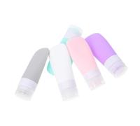 HONITANO 5pcs Silicone Travel Bottles with Bag Refillable Squeeze Lotion Dispenser Containers for Skincare Shampoo Sunscreen Portable Empty Cosmetics Bottles for Travel and Business Trips