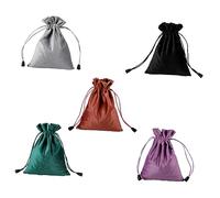 HONITANO 5pcs Velvet Drawstring Cosmetic Pouches 14x18cm Multi-Color Travel Makeup Storage Bags for Women Portable Toiletry Organizers Dustproof Jewelry Storage