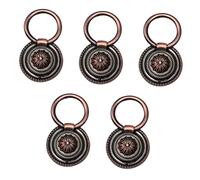 HONITANO 5Pcs Vintage Round Cabinet Pull Handles Red Bronze Single Hole Drawer Ring Knob for Wardrobe Furniture Kitchen Cupboard Door Hardware Accessory