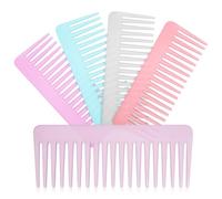HONITANO 5pcs Wide Tooth Combs for Curly and Thick Hair Detangling Combs for Wet Hair for Easy Styling and Product Distribution Comfortable Grip Multi-color