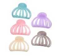 HONITANO 5pcs Women S Hair Claw Clips Hollow Semicircle Pumpkin Shark Banana Design Non-slip Grip for Fine Hair Lightweight