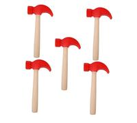 HONITANO 5pcs Wooden Hammers for Safety Hammer in Red Portable Fine Motor Skill Development Tools Construction for Early Learning and Concentration