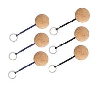 HONITANO 6 PCS Floating Cork Ball Keychains for Boating Ergonomic Buoyant Key Float Chains with Reinforced Design for Kayaking Sailing Swimming Outdoor Water Sports