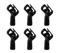 HONITANO 6 Pcs Plastic Microphone Holder Clips Convenient Rotating Mic Stand Accessories for Microphones Smooth Surface Durable and Practical Use Black