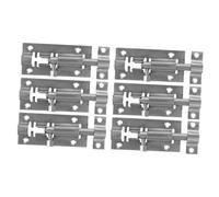 HONITANO 6 Sets Stainless Steel Barrel Bolt Lock with Screws Extended Slide Latch for Theft Doors and Windows Enhanced Surface Mounted Security for Home Office Warehouse