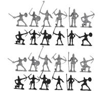 HONITANO 60pcs Medieval Soldier Figures Detailed Plastic Models with Sculpted Knight Action Figures Authentic Reproduction of Roman and Middle Ages Army for Collectors