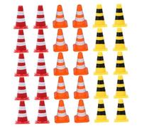 HONITANO 60pcs Mini Traffic Cones for Red Yellow Orange Model Road Safety Cones and Barricades Interactive Traffic Signs for Learning Pretend Play Travel and Family Fun