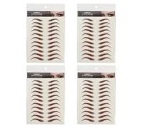 HONITANO 6d Waterproof Eyebrow Tattoo Stickers 4pcs Brown Natural Hair-like Temporary Brow Stickers for Makeup and Daily Wear
