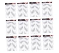 HONITANO 6d Waterproof Imitation Eyebrow Transfer Stickers, 12pcs Black Eyebrow for Natural Shaping and Wear, Suitable for Makeup and Beauty Use