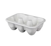 HONITANO 6grids Porcelain Egg Tray White Egg Storage Box for Refrigerator Kitchen Organizers