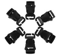 HONITANO 6pcs 2.5cm Removable Tactical Backpack Buckle Replacement Set, Multifunctional Black Plastic Strap Buckles for Outdoor Hiking Gear and Rucksack Accessories